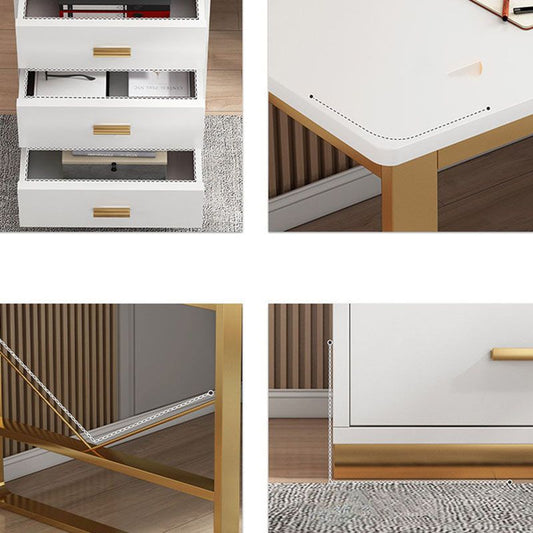 29.5 "H Glam Executive Desk rechthoekig schrijfbureau met laden