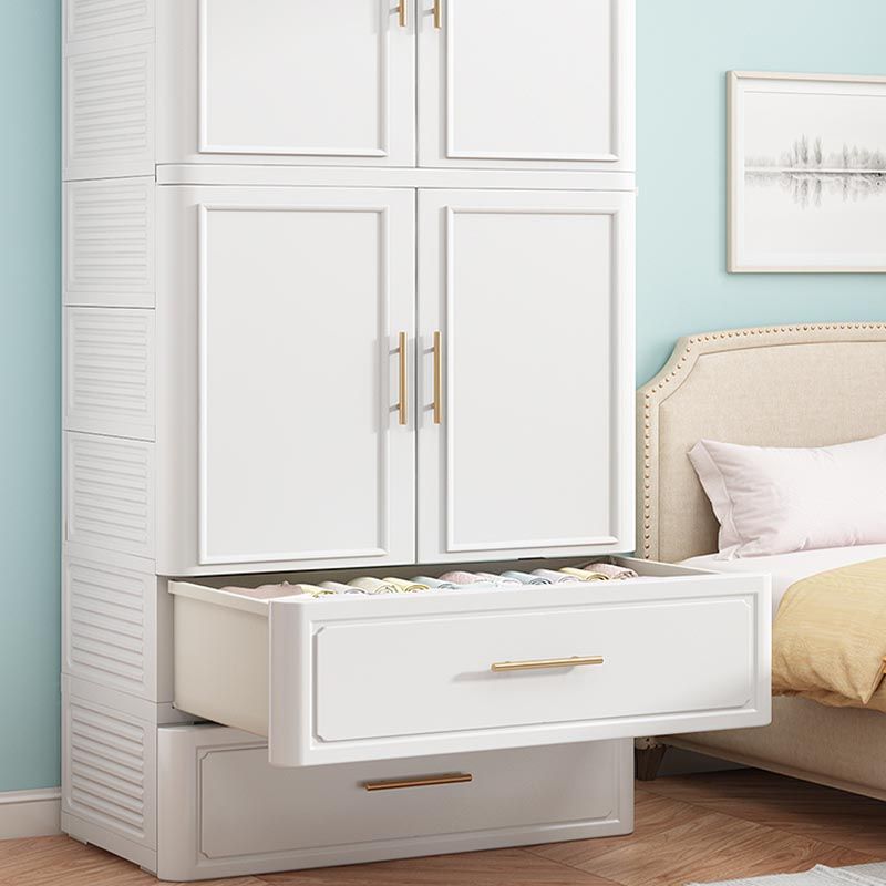 Contemporary 2-Door Wardrobe Armoire Plastic Storage Cabinet Clearhalo 'Armoires & Wardrobes' 'armoires_wardrobes' 'Bedroom Furniture' 'furn' 'furn_armoires_wardrobes' 'Furniture' 1200x1200_3ed781cb-1f66-4edf-a8f7-789fe8abccbe