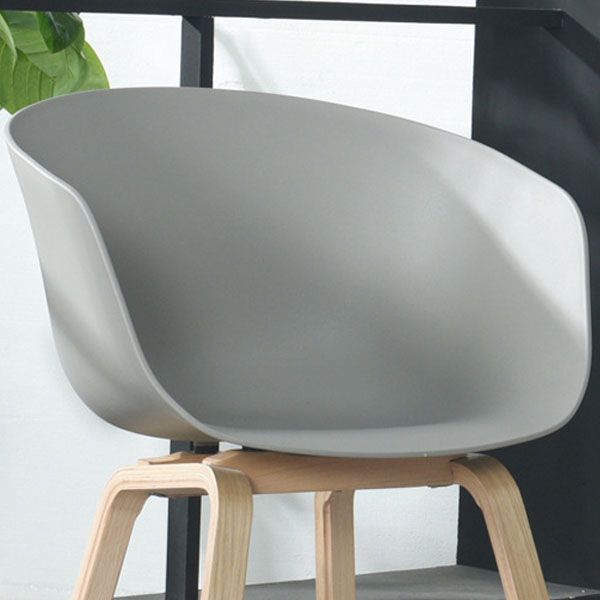 Scandinavian Beech Solid Back Arm Chair Plastic Matte Finish Dining Chair Clearhalo 'Dining Chairs' 'Dining Tables & Seating' 'dining_chair' 'Furniture' 'furniture_dining_chair' 'Kitchen & Dining Furniture' 1200x1200_3ed7926b-c1a9-4dcd-ba97-ef87bbabd7c8