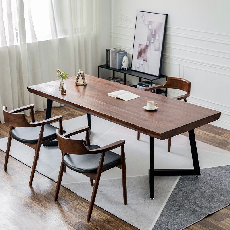 1/2/3/4 Pcs Metal Industrial Dining Set with Pine Wood Top Table Dinette Set Clearhalo 'Dining Room Sets' 'Dining Tables & Seating' 'dining_room_set' 'furn' 'furn_dining_room_set' 'Furniture' 'furniture_dining_room_set' 'Kitchen & Dining Furniture' 'kitchen&dining_furn' 'kitchen' 1200x1200_3ed8daa2-d33e-491c-a992-d5cae73b52db