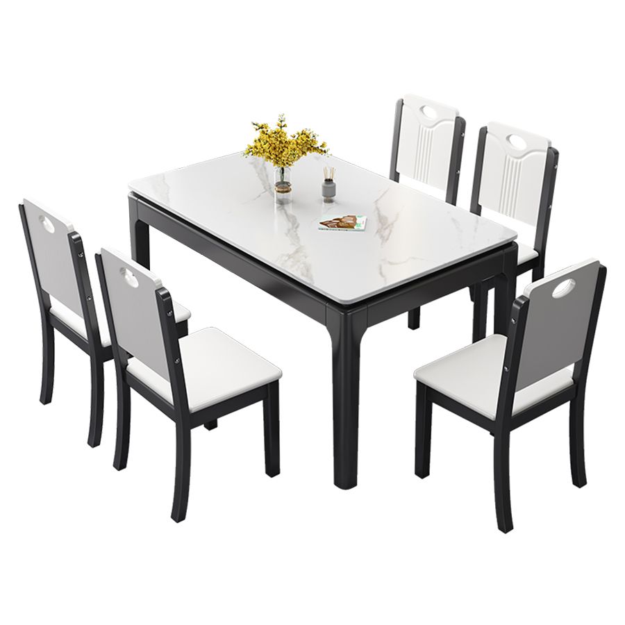Stone Dining Room Collection Midcentury Style Rectangle 4 Legs Dining Table for Home Clearhalo ' dining_table' 'Dining Tables & Seating' 'Dining Tables' 'furn' 'furn_dining_table' 'Furniture' 'furniture_dining_table' 'Kitchen & Dining Furniture' 'kitchen&dining_furn' 'kitchen' 'kitchen_dining_table' 1200x1200_3edaefe7-066b-4a85-acaf-14629c70dd9e