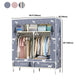 Steel Frame Wardrobe Cabinet Modern Style Wardrobe Armoire with Drawer Clearhalo 'Armoires & Wardrobes' 'armoires_wardrobes' 'Bedroom Furniture' 'furn' 'furn_armoires_wardrobes' 'Furniture' 1200x1200_3edb0a29-0728-4999-a4ae-d8f9fe1b3fbd