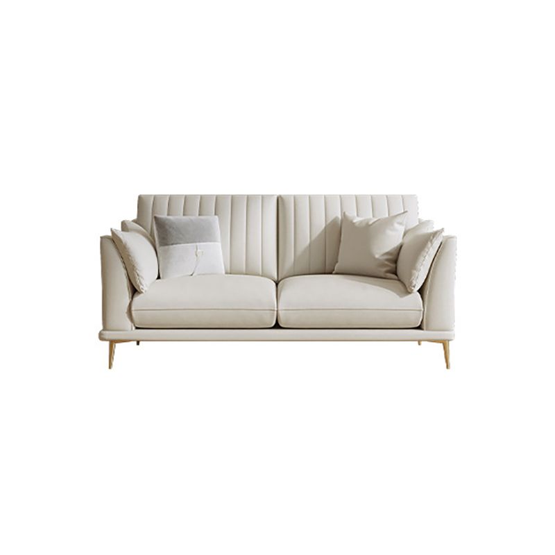 Modern Style Solid Wood Material Base Cloth Art & Leather Rice White Rectangular Sofa Clearhalo 'furn' 'furn_sofas' 'Furniture' 'furniture_sofas' 'kitchen' 'kitchen_sofas' 'Living Room Furniture' 'Sofa' 'sofas' 1200x1200_3edb4bd3-c248-4ee3-af23-779da2261626