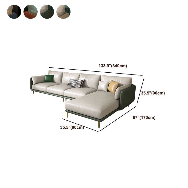 Nordic Stationary Faux Leather Living Room Square Arm Pillows Seating