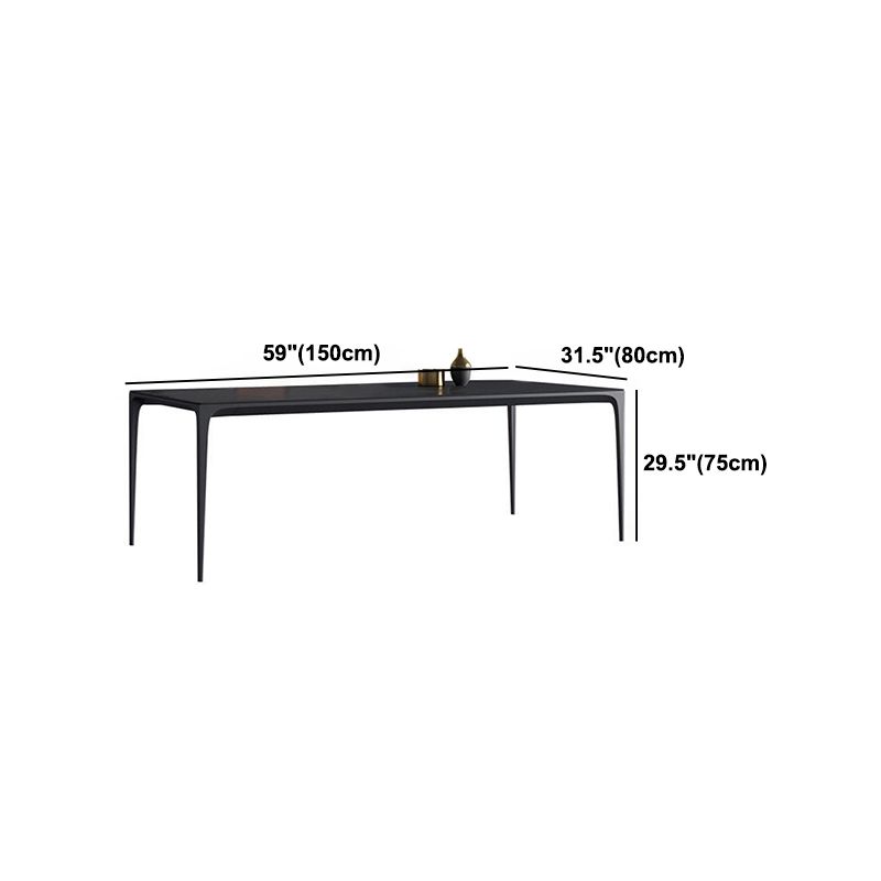 Modern Aluminium Dining Table Set 1/4/5 Pieces Rectangle Dinette Set with Sintered Stone Clearhalo 'Dining Room Sets' 'Dining Tables & Seating' 'dining_room_set' 'furn' 'furn_dining_room_set' 'Furniture' 'Kitchen & Dining Furniture' 1200x1200_3edbb3e5-8f5f-4190-a93c-c173133137a2
