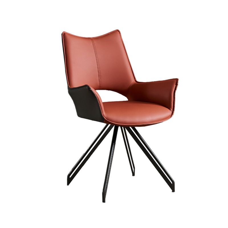 Industrial Style Arm Leather Dining Chairs Open Back Dining Side Chair for Home Clearhalo ' kitchen&dining_furn' 'Dining Chairs' 'Dining Tables & Seating' 'dining_chair' 'furn' 'furn_dining_chair' 'Furniture' 'furniture_dining_chair' 'Kitchen & Dining Furniture' 'kitchen' 1200x1200_3edd41b0-2532-45a2-9a1b-04527da94c3a