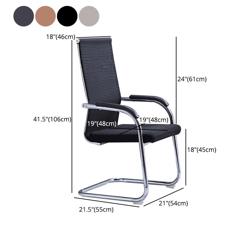 Silla moderna de escritorio de acero negro y naranja con silla de oficina en casa mediana y alta