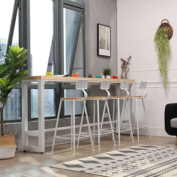 Wood Bar Dining Table Modern Rectangle Bar Table with Trestle for Milk Tea Shop Clearhalo 'Bar Furniture' 'Bar Tables' 'bar_tables' 'furn' 'furn_bar_tables' 'Furniture' 'Kitchen & Dining Furniture' 1200x1200_3edee776-ddc2-4bc8-b3ce-9e4d806f1c0c