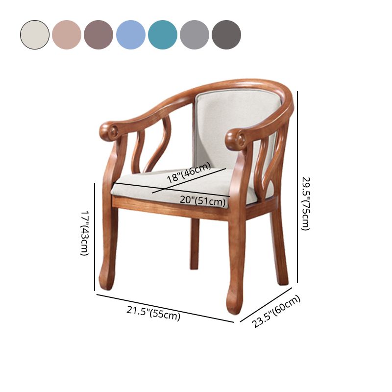 Traditional Wood Dining Arm Chair Linen Fabric Dining Chair for Restaurant Use Clearhalo ' kitchen&dining_furn' 'Dining Chairs' 'Dining Tables & Seating' 'dining_chair' 'furn' 'furn_dining_chair' 'Furniture' 'furniture_dining_chair' 'Kitchen & Dining Furniture' 'kitchen' 1200x1200_3edef99b-57be-4c3d-9ccb-69a026e12805
