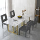 Glam Style Dinette Set 1/5/7 Pcs Dining Set with Rectangle Stone Table