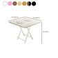 Modern Folding Dining Table Square Wood Top with Metal Legs for Home