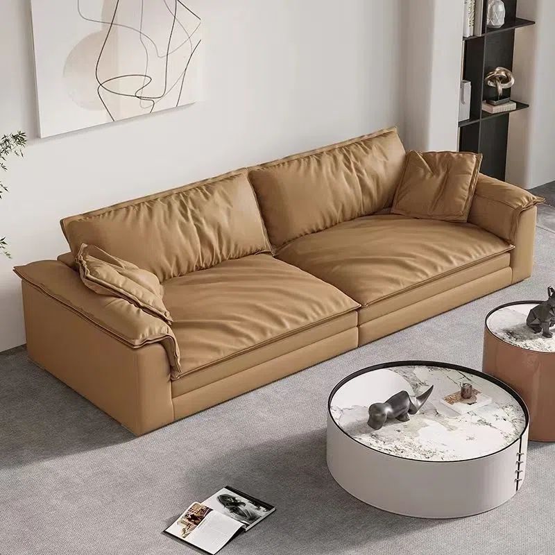 Faux Ledersofa 35.43 "D x 31,49" H Square Arm Sofa für Wohnzimmer