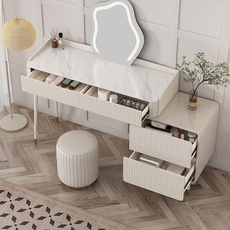 Mesa de tocador de maquillaje moderna para el dormitorio con taburetes 31.5 "altura