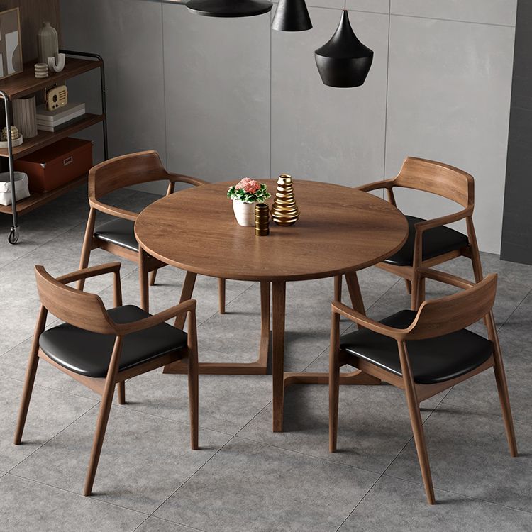 Kitchen Dinner Table Dining Room Round Wood Top Dining Table Clearhalo 'Dining Tables & Seating' 'Dining Tables' 'dining_table' 'furn' 'furn_dining_table' 'Furniture' 'Kitchen & Dining Furniture' 1200x1200_3ee6bbdf-0aae-423e-b279-59b414559986
