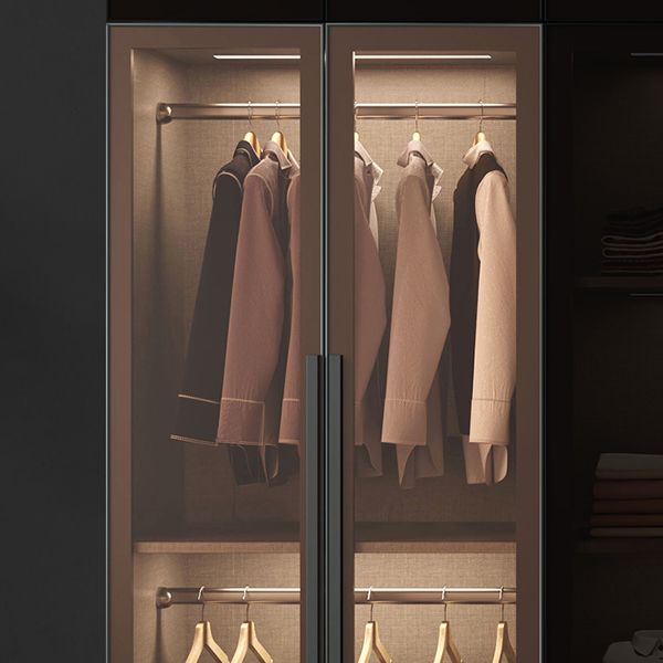 Mirrored Finish Cabinet with Glass Door Contemporary Interior Storage Cabinet