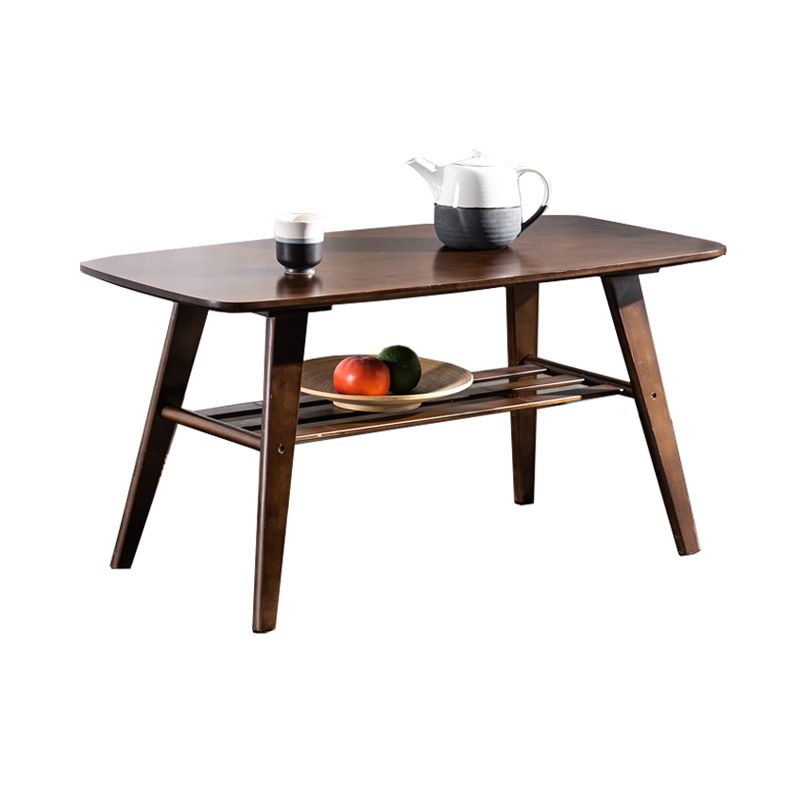 4 Beine 1 Couchtisch Moderner Couchtisch aus Holz mit Ablage