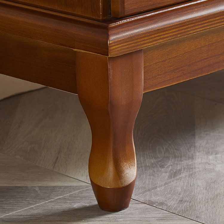 16 "W Massivholz Combo -Kommode Horizontale Aufbewahrungstruhe mit Schubladen und Türen