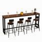 Industrial Brown and Black Bistro Bar Desk Solid Wood Trestle Bistro Bar Table Clearhalo 'Bar Furniture' 'Bar Tables' 'bar_tables' 'furn' 'furn_bar_tables' 'Furniture' 'furniture_bar_tables' 'Kitchen & Dining Furniture' 1200x1200_3ee9ea45-350a-4716-bf49-51138de0c75b