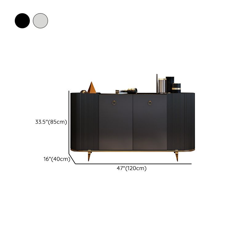 Glam Sideboard Buffet Stone Top Wood Sideboard Cabinet with Shelves Clearhalo 'buffet_sideboard' 'Buffets & Sideboards' 'furn' 'furn_buffet_sideboard' 'Furniture' 'Kitchen & Dining Furniture' 1200x1200_3eea3b8b-9ad8-4777-84bf-618f1b8caa6d