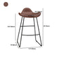 Modern Leather Armless Home Stool Matte Finish Barstool with Footrest
