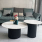 Slate Round Coffee Table Pedestal Cocktail Table Set in White Clearhalo 'Coffee & Accent Tables' 'Coffee Tables' 'coffee_tables' 'furn' 'furn_coffee_tables' 'Furniture' 'Living Room Furniture' 1200x1200_3eeb134a-31ec-4e4b-b258-2618430b7bc2