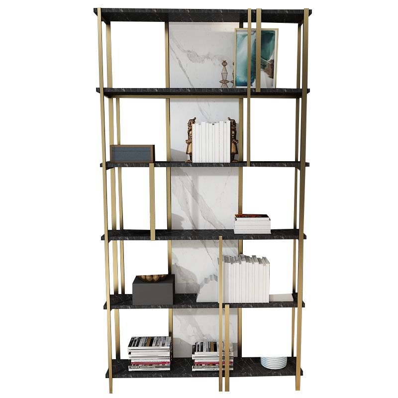 11.81"W 78.74"H Bookcase Glam Style Open Back Bookshelf for Study Room Home Office Clearhalo 'Bookcases' 'furn' 'furn_bookcases' 'Furniture' 'furniture_bookcases' 'kitchen' 'kitchen_bookcases' 'Living Room Furniture' 'Office Furniture' 1200x1200_3eecb45b-46ec-4783-9bb5-f13488eafdad