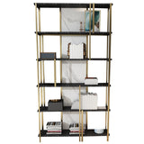 11.81"W 78.74"H Bookcase Glam Style Open Back Bookshelf for Study Room Home Office Clearhalo 'Bookcases' 'furn' 'furn_bookcases' 'Furniture' 'furniture_bookcases' 'kitchen' 'kitchen_bookcases' 'Living Room Furniture' 'Office Furniture' 1200x1200_3eecb45b-46ec-4783-9bb5-f13488eafdad