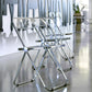 Moderne faltbare Rückenlehne Acrylstuhl mit Metallbeinen für Esszimmer