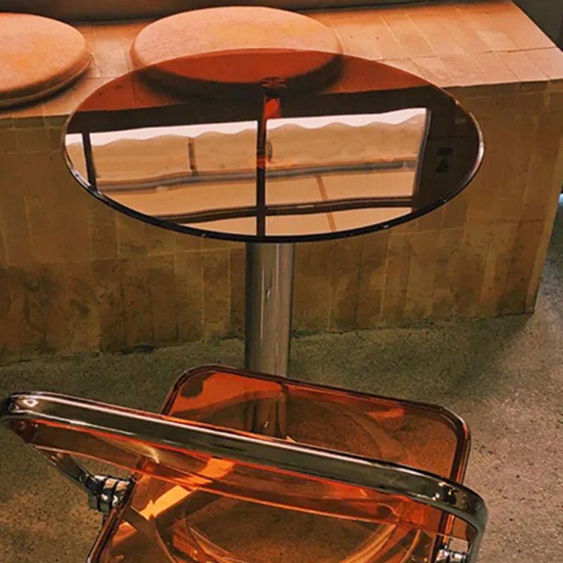 Clear Tempered Glass Dining Table Contemporary Dining Site Table with Tripod Base Clearhalo ' dining_table' 'Dining Tables & Seating' 'Dining Tables' 'furn' 'furn_dining_table' 'Furniture' 'furniture_dining_table' 'Kitchen & Dining Furniture' 'kitchen&dining_furn' 'kitchen' 'kitchen_dining_table' 1200x1200_3eee2f3c-56a3-4bfd-844d-78e73bf377fc