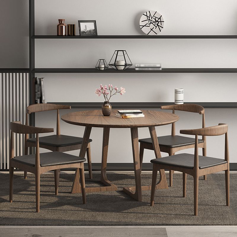 1/2/3/5 Pcs Wood Modern Dining Table Set with Round Table and Wooden Chairs Dining Set Clearhalo 'Dining Room Sets' 'Dining Tables & Seating' 'dining_room_set' 'furn' 'furn_dining_room_set' 'Furniture' 'furniture_dining_room_set' 'Kitchen & Dining Furniture' 'kitchen&dining_furn' 'kitchen' 1200x1200_3eee3d05-8bfc-4234-ac95-bf314ae0ad3b