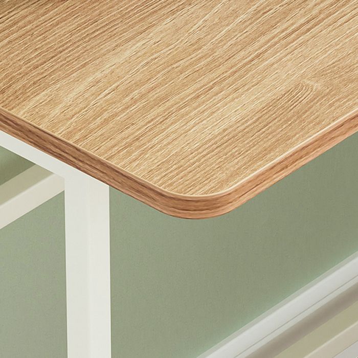 Contemporary Wooden Office Desk Steel 29.53-inch Tall Writing Desk with H-Shape Base