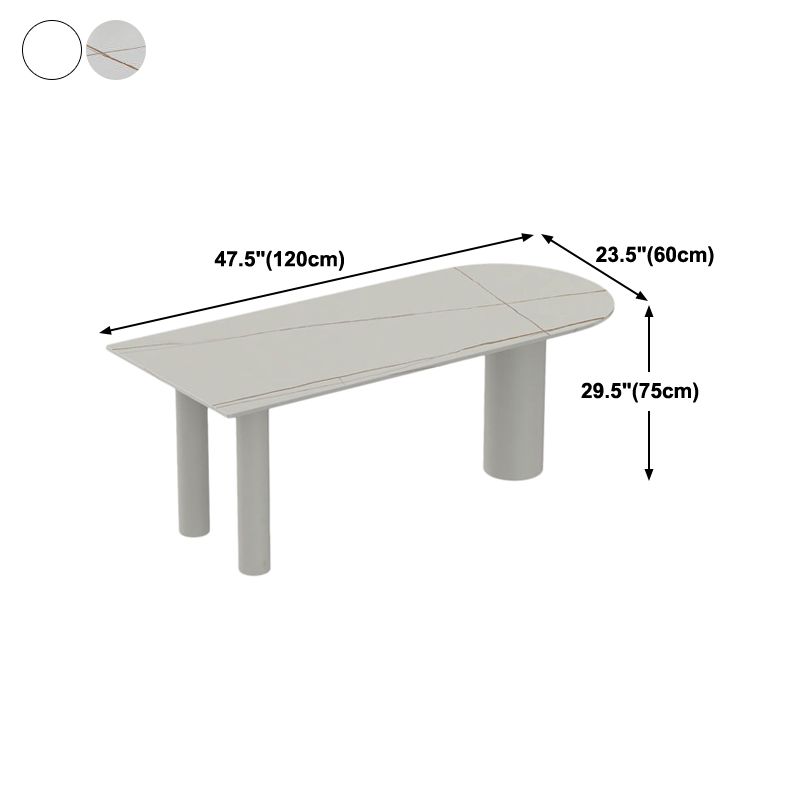 White Dining Table Contemporary Style Dinette Table for Home Kitchen Clearhalo 'Dining Tables & Seating' 'Dining Tables' 'dining_table' 'furn' 'furn_dining_table' 'Furniture' 'Kitchen & Dining Furniture' 1200x1200_3ef01ef8-415b-41c0-9c54-111e900a1e22