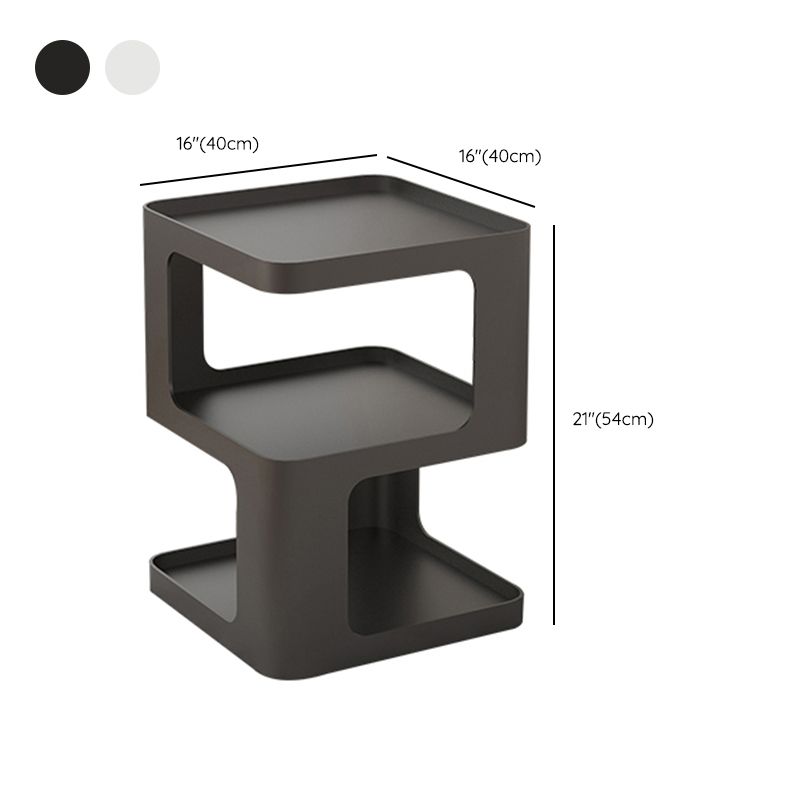 Ultra-Modern Side End Snack Table with Metal Shelves Bedroom Side Table Clearhalo 'Coffee & Accent Tables' 'End & Side Tables' 'end_side_tables' 'furn' 'furn_end_side_tables' 'Furniture' 'Living Room Furniture' 1200x1200_3ef0bf1c-1895-4c18-b176-f24a6e3f6d9b