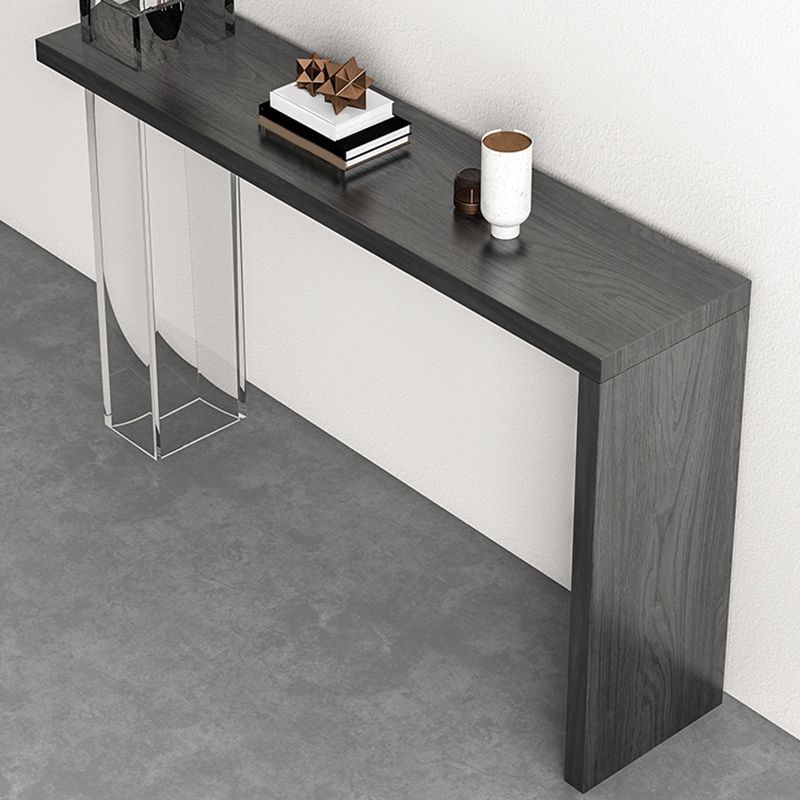 Contemporary Wooden Console Accent Table with Acrylic Bracket for Hall