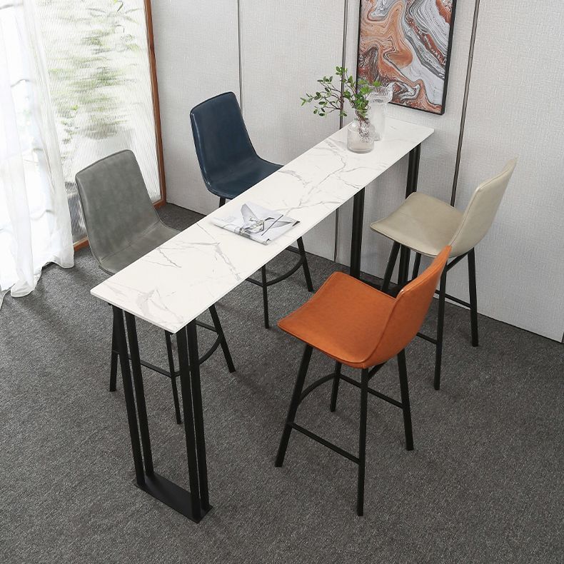 Tavolo da pub industriale per soggiorno in pietra tavolo da bar con doppio piedistallo