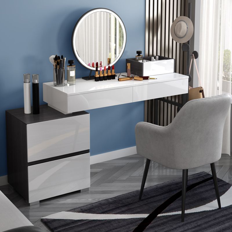 Contemporary Vanity Dressing Table Set 4 Drawer Makeup Vanity Desk Table Clearhalo 'Bedroom Furniture' 'furn' 'furn_makeup_vanities' 'Furniture' 'Makeup Vanities' 'makeup_vanities' 1200x1200_3ef36dc8-4d5c-4e1a-8f55-8033be4a9bcf