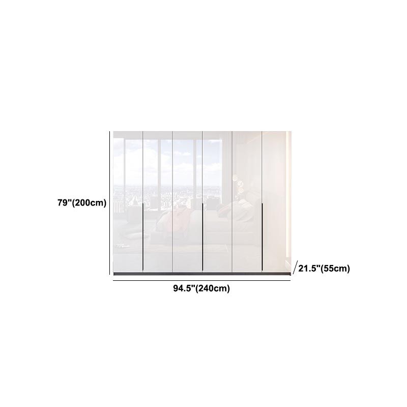 Contemporary Wooden Wardrobe White Colour Wardrobe Closet with Garment Rod