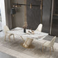 Rectangle Dining Site Table Traditional Luxury Table with Stainless Steel Base