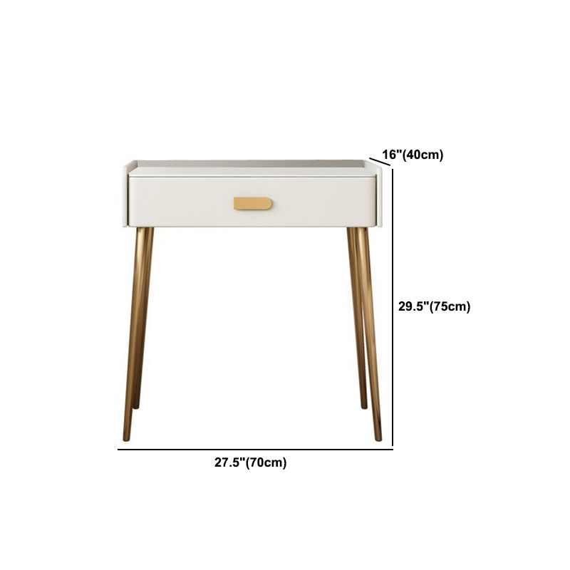 Stone Top Make -up -Schminktisch in weißer luxuriöser Metallwaschtisch