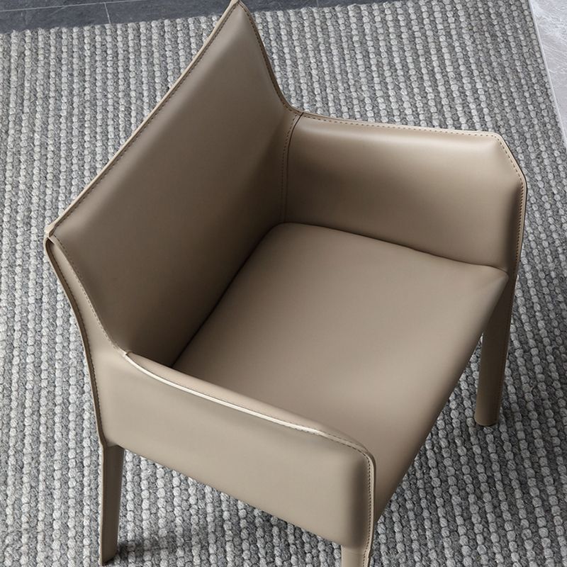 Silla de comedor tapizada moderna silla de acento de comedor de cuero falso