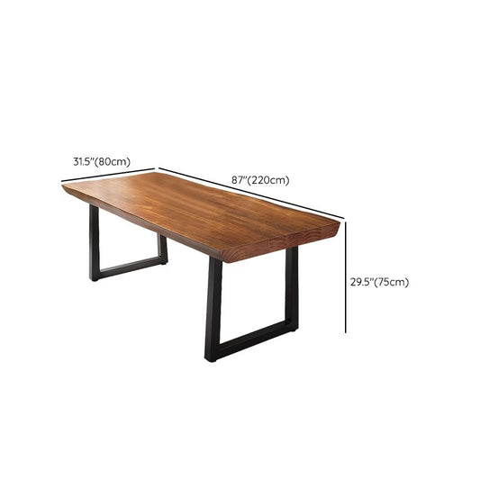 Industrial Writing Desk Rectangular Office Desk with Metal Legs