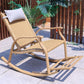 Chaise de rocker en osier moderne chaise de rocker de cadre en métal pour extérieur