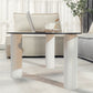Contemporary Oval Glass Top Coffee Table with 3 Wooden Legs Cocktail Table Clearhalo 'Coffee & Accent Tables' 'Coffee Tables' 'coffee_tables' 'furn' 'furn_coffee_tables' 'Furniture' 'Living Room Furniture' 1200x1200_3ef9891d-8492-41ae-9a79-2f8789403ca4