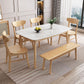 Traditional Luxury Dining Table Stone Dinner Table with Rubberwood Solid Wood Base Clearhalo ' dining_table' 'Dining Tables & Seating' 'Dining Tables' 'furn' 'furn_dining_table' 'Furniture' 'furniture_dining_table' 'Kitchen & Dining Furniture' 'kitchen&dining_furn' 'kitchen' 'kitchen_dining_table' 1200x1200_3efbb9b1-88c2-41b6-a3eb-88096726b6f6
