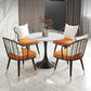 Round Dining Table Set with Metal Chairs 1/5 Pieces Modern Dining Set for Home