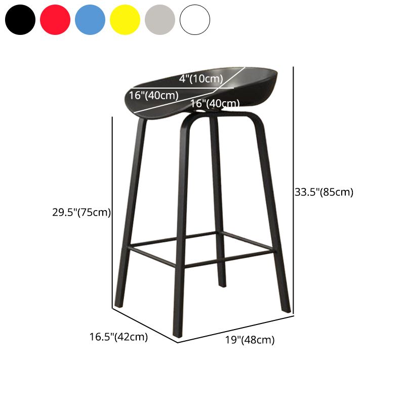 Modern Armless Backrest Counter Stool Iron Cafe Bar Stool with Acrylic Seat Clearhalo 'Bar Furniture' 'Bar Stools' 'bar_stools' 'furn' 'furn_bar_stools' 'Furniture' 'furniture_bar_stools' 'Kitchen & Dining Furniture' 1200x1200_3efbf9f6-8422-4e2c-9369-cdebee994d68