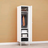 White Steel Wardrobe Cabinet with Adjustable Shelves Modern Wardrobe Closet Clearhalo 'Armoires & Wardrobes' 'armoires_wardrobes' 'Bedroom Furniture' 'furn' 'furn_armoires_wardrobes' 'Furniture' 1200x1200_3efcc35d-05d8-497b-989d-46a12877fa42