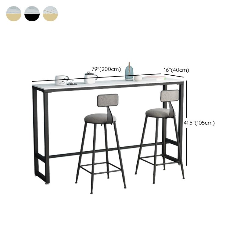Glam Pub Table Trestle Base Rectangle Bar Table for Indoor and Breakroom Clearhalo 'Bar Furniture' 'Bar Tables' 'bar_tables' 'furn' 'furn_bar_tables' 'Furniture' 'Kitchen & Dining Furniture' 1200x1200_3eff0d3c-8448-4a25-bc41-43d491e19708