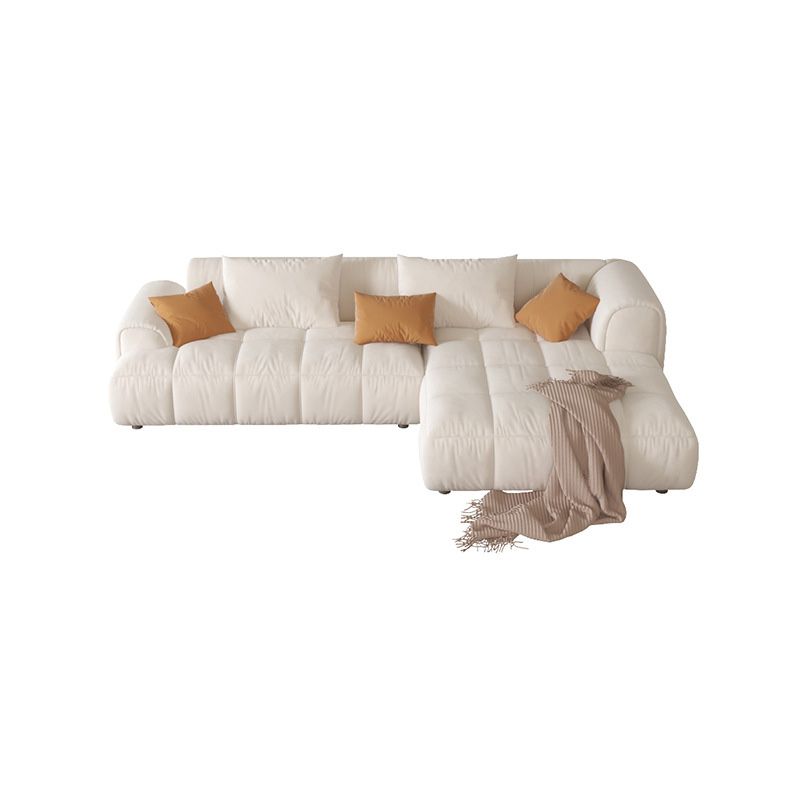 L-Shape Velvet Sectional with Recessed Arm and Pillow Back for Apartment Clearhalo 'furn' 'furn_sectionals' 'Furniture' 'Living Room Furniture' 'Sectionals' 1200x1200_3f01f7a5-7147-4bd8-896f-52359ba4010d