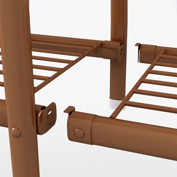 Bruin metalen frame garderobe armoire moderne vouwgarderobe kast